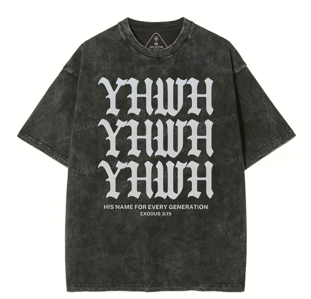 YHWH Christian Washed T-Shrit Sale - GuidingCross