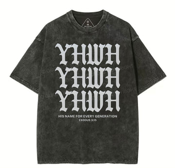 YHWH Christian Washed T-Shrit Sale - GuidingCross