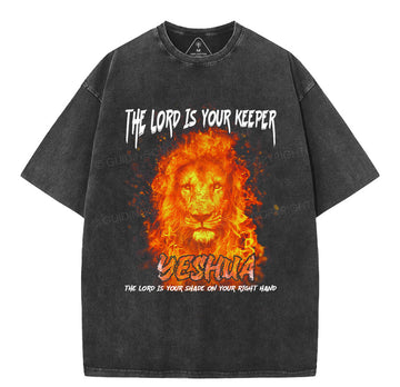 Yeshua Fire Lion Christian Washed TShirt  