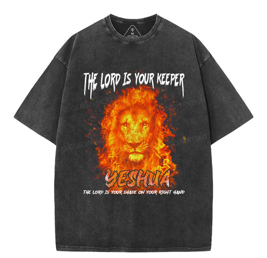 Yeshua Fire Lion Christian Washed TShirt  