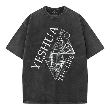 Yeshua The Way The Truth The Life Christian Washed TShirt  