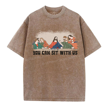 You Can Sit With Us Christian Washed T-Shirt Sale - GuidingCross