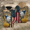 Uni Custom Name Sheep2 American Flag 3D Hoodie