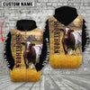 Uni Personalized Name Shorthorn Cattle On The Farm All Over Printed 3D Hoodie