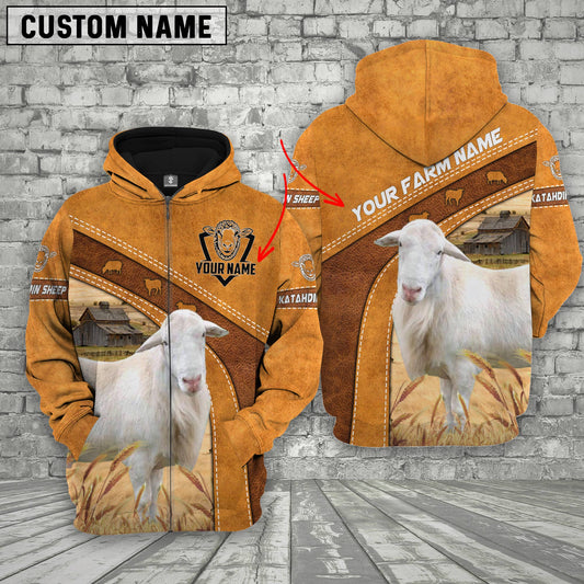 Uni Personalized Name Farm Katahdin Sheep Hoodie TT1