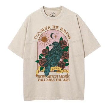 Consider The Ravens Christian Washed T-Shirt Sale - GuidingCross