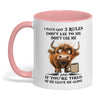 Uni I Have Got 3 Rules Don't Lie To Me Don't Use Me Cow Two Tone Mug