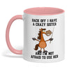 Uni Back Off I Have A Crazy Sister And I'm Not Horse Two Tone Mug