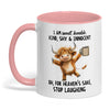 Uni I Am Sweet Lovable Kind Shy Innocent Oh For Heaven's Sake Cow Two Tone Mug