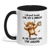 Uni I Am Sweet Lovable Kind Shy Innocent Oh For Heaven's Sake Cow Two Tone Mug