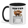 Uni Sister Nutrition Facts Serving Size I Awesome Cow Two Tone Mug