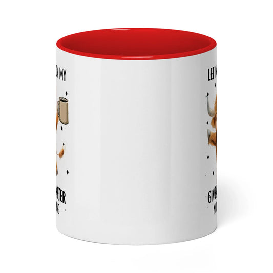 Uni Let Me Check My Giveashitomter Nope Nothing Cow Two Tone Mug