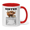 Uni Sister Nutrition Facts Serving Size I Awesome Cow Two Tone Mug