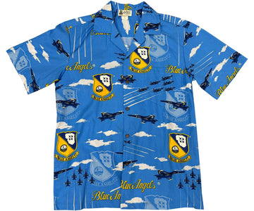 UniJames Blue Angels - Blue Short Sleeve Hawaiian Shirt
