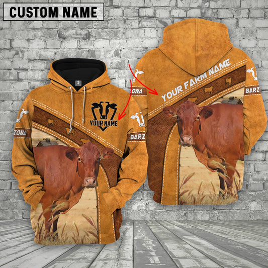 Uni Farm Custom Name Barzona Cattle Hoodie