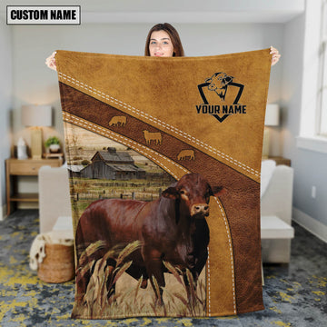 Uni Personalized Name Beefmaster Brownie Background Blanket