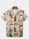 UniJames Beige Cowboy Santa Claus Merry Christmas Hawaiian Shirt