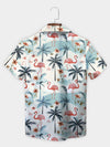 UniJames Beige Tropical Paradise Flamingo Hawaiian Shirt