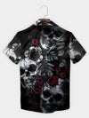 UniJames Black Vintage Skull Encounter Hawaiian Shirt