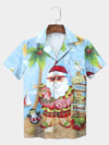 UniJames Blue Christmas Beach Hawaiian Shirt