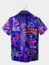 UniJames Blue Neon Flamingo - It's 5 O'Clock Somewhere Hawaiian Shirt
