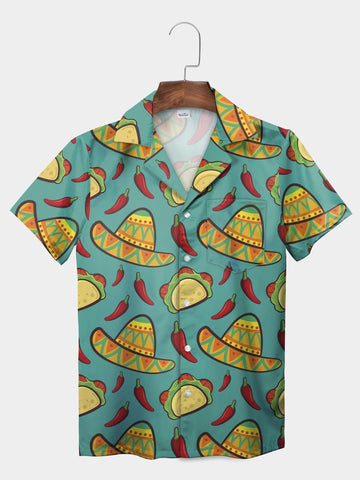 UniJames Blue Spicy Chili Fiesta Hawaiian Shirt