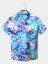 UniJames Blue Vibrant Watercolor Hibiscus Hawaiian Shirt