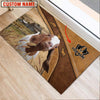 Uni Boer Goat Personalized - Welcome Brown Doormat