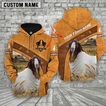 Uni Personalized Name Boer Goats All Over Printed 3D Retro Hoodie