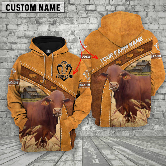 Uni Brahmousin All Over Printed 3D Cattle Hoodie