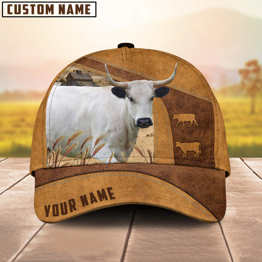 Uni Personalized Name British White Park Cattle Cap