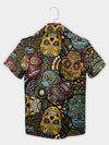 UniJames Brown Festive Sugar Skull Day of the Dead Hawaiian Shirt
