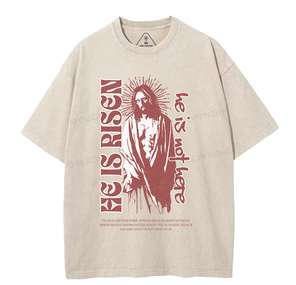 He Is Risen Christian Washed TShirt  
