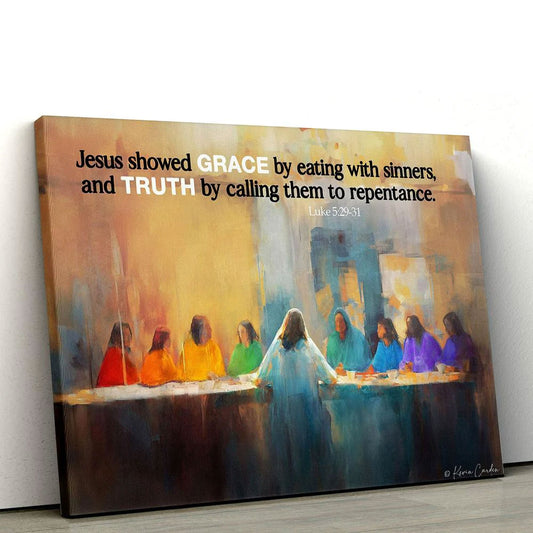 Uni Jesus Showed Grace Truth Canvas