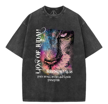 Lion Of Judah Christian Washed TShirt  