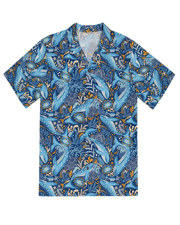 UNIJAMES WHALE SEAMLESS HAWAIIAN SHIRT