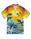 UNIJAMES DOLPHIN SUNSET ART HAWAIIAN SHIRT