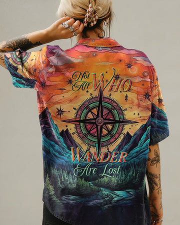 UNIJAMES NOT ALL WHO WANDER ARE LOST COMPASS FOREST HAWAIIAN SHIRT