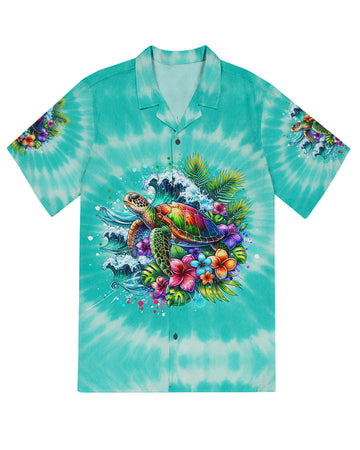 UNIJAMES SALTWATER HEALS EVERYTHING TIE DYE HAWAIIAN SHIRT
