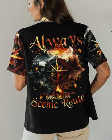 UNIJAMES ALWAYS TAKE THE SCENIC ROUTE HAWAIIAN SHIRT
