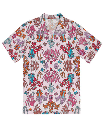 UNIJAMES COLORFUL CORAL HAWAIIAN SHIRT
