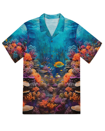 UNIJAMES UNDERSEA SCENE HAWAIIAN SHIRT Y
