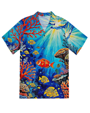 UNIJAMES UNDERSEA SCENE HAWAIIAN SHIRT