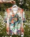 UNIJAMES SOME GIRLS ARE JUST BORN TURLTE WATERCOLOR HAWAIIAN SHIRT