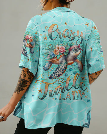 UNIJAMES CRAZY TURTLE LADY HAWAIIAN SHIRT