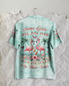 UNIJAMES SOME GIRLS ARE JUST BORN FLAMINGO HAWAIIAN SHIRT