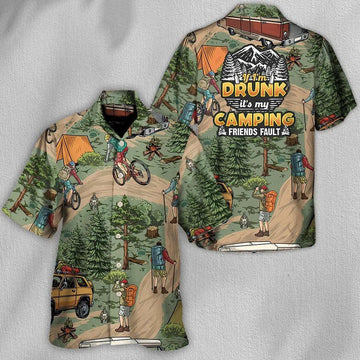 UniJames Camping Hawaiian Shirt, Camping If I'm Drunk Hawaiian Shirt For Summer, Camping Aloha Shirt - Perfect Gift For Men, Women, Camping Lover, Friend