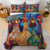 Uni All Season Quilt 3-Piece Set Stunning Chickens Model