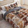 Uni Flat Print All Season Quilt 3-Piece Set Cow In My Heart