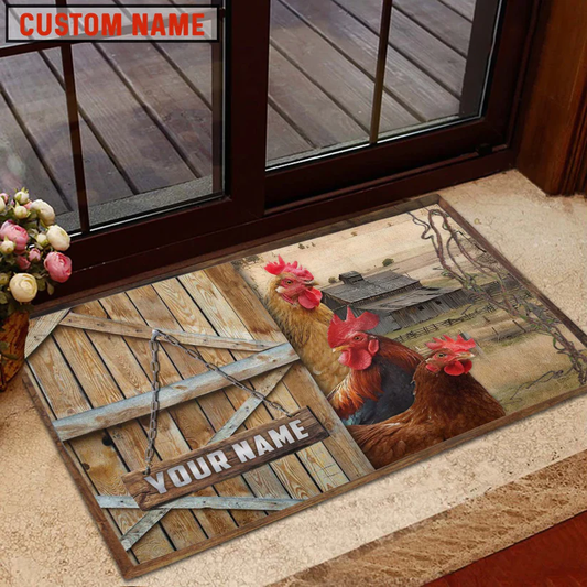 Uni Chicken Barn Custom Name Doormat